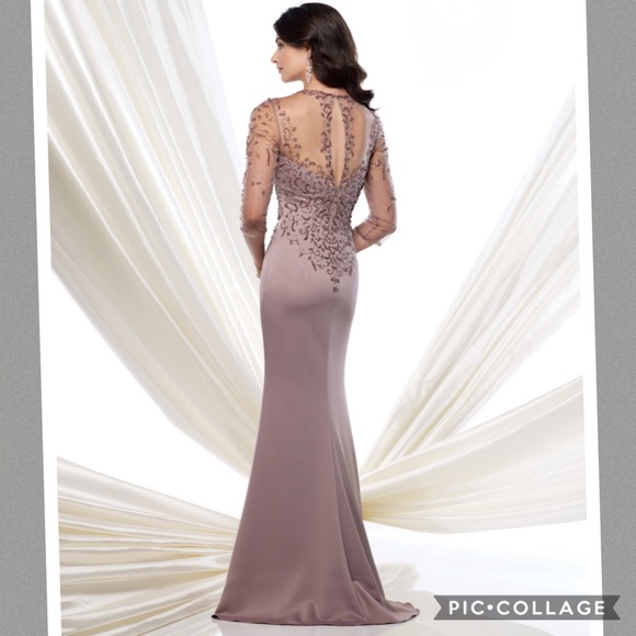 Montage by Mon Cheri 3/4 sleeves long Gown - Picture 6 of 6